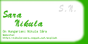 sara nikula business card